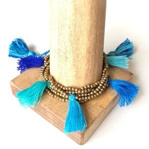 BlueTassel Multi Strand Boho Bracelet